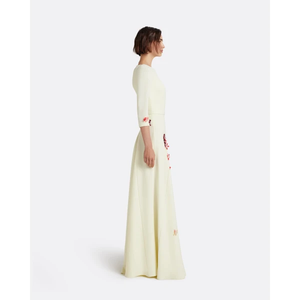 Safiyaa Emilia Long Dress in Sorbet with Pink Embroidery, view 5