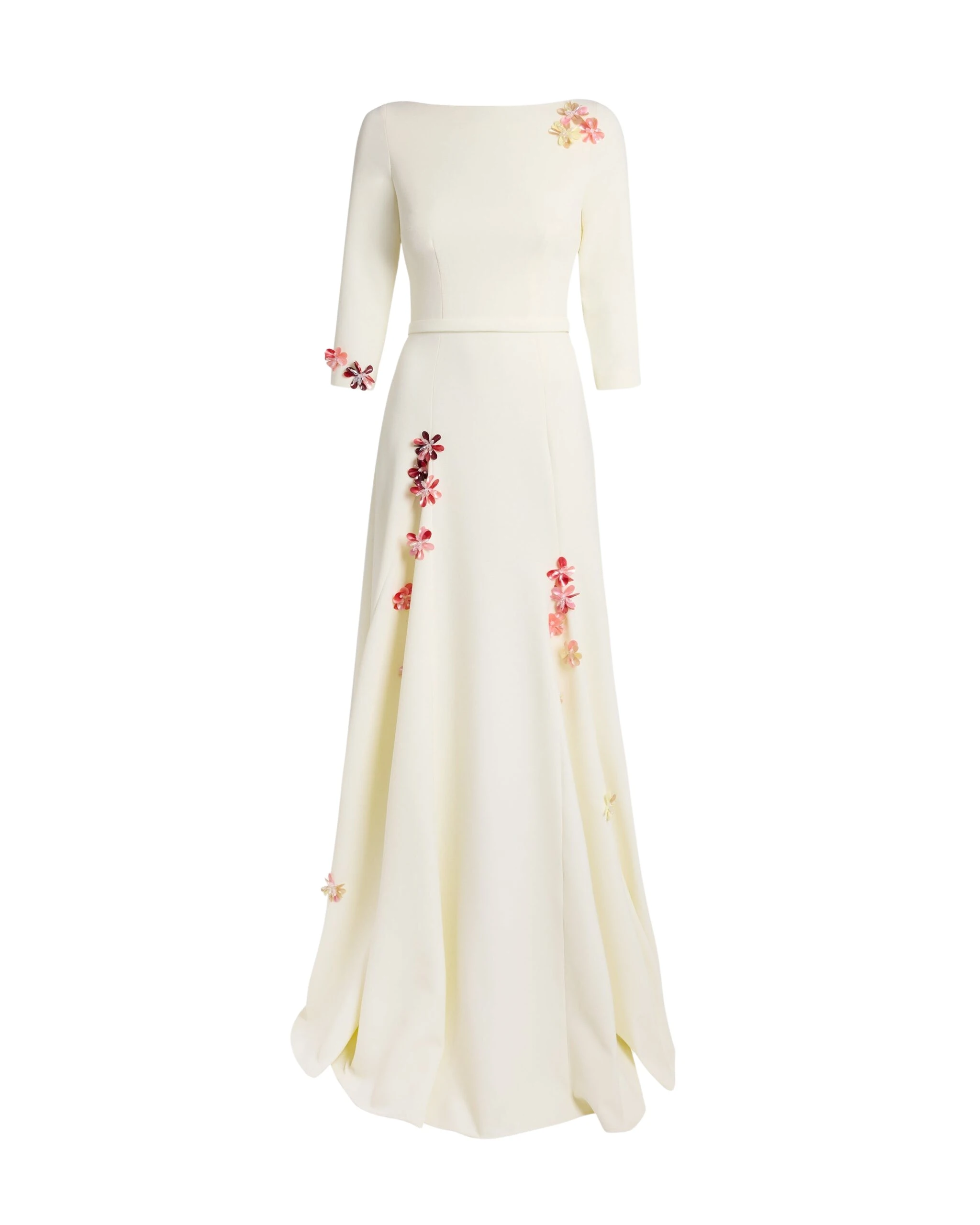 Safiyaa Emilia Long Dress in Sorbet with Pink Embroidery