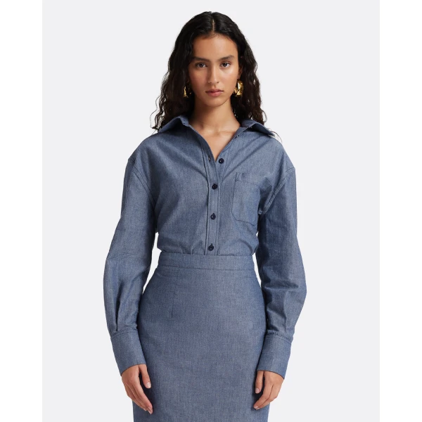 Safiyaa Giada Shirt in Blue Blend, view 2