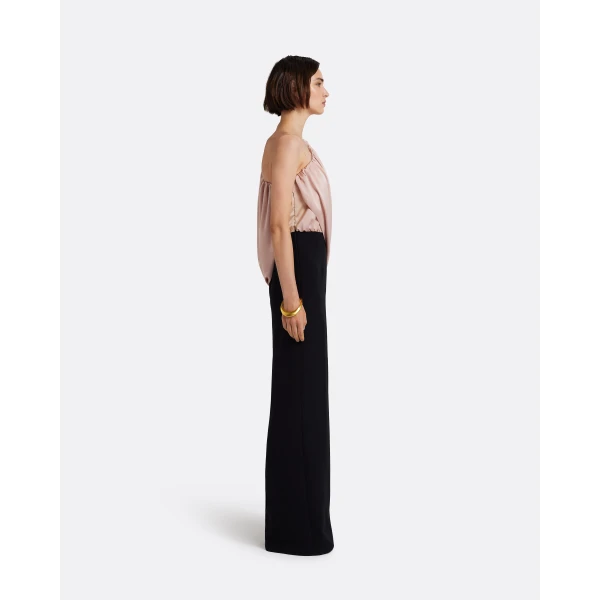 Safiyaa Ines Long Dress in Ballet Pink on Black, view 5