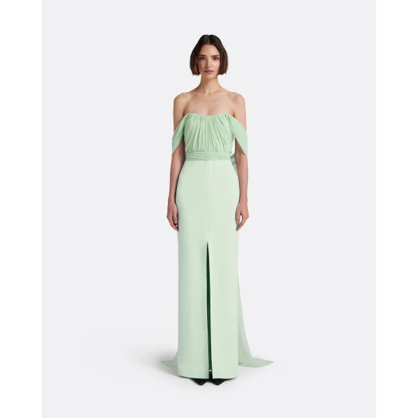 Safiyaa Iselle Dress Long in Sea Glass, view 2