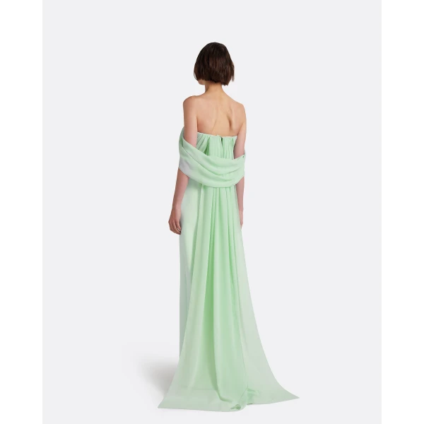 Safiyaa Iselle Dress Long in Sea Glass, view 3