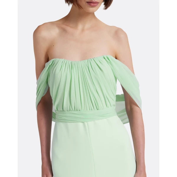 Safiyaa Iselle Dress Long in Sea Glass, view 4