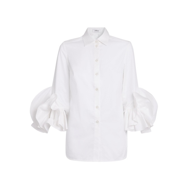 Safiyaa Joanne Shirt in Ivory - Tops - Demi-Couture Evening Wear at Luxury Shoes 