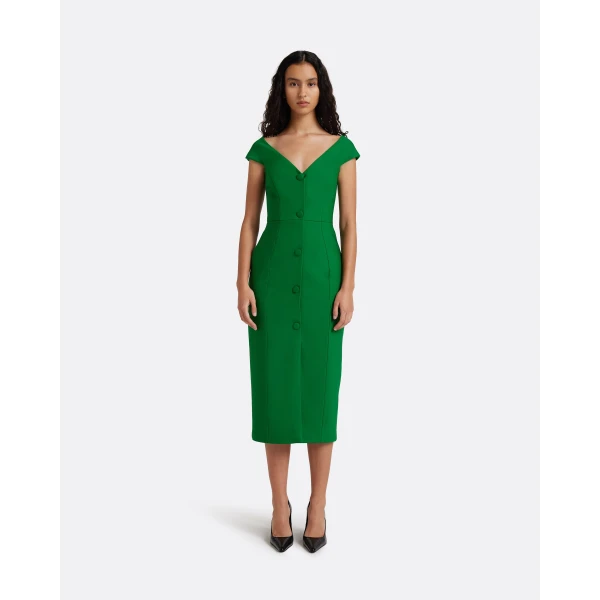 Safiyaa Klea Midi Dress in Blade Green, view 2