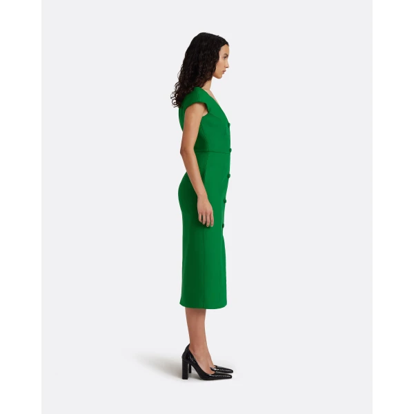 Safiyaa Klea Midi Dress in Blade Green, view 5