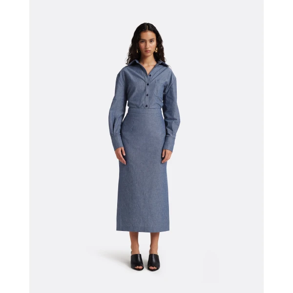 Safiyaa Kyoto Skirt in Blue Blend, view 2