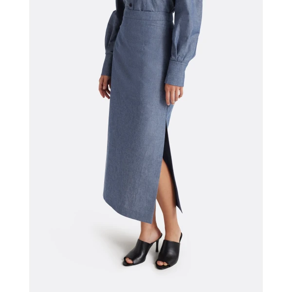 Safiyaa Kyoto Skirt in Blue Blend, view 4