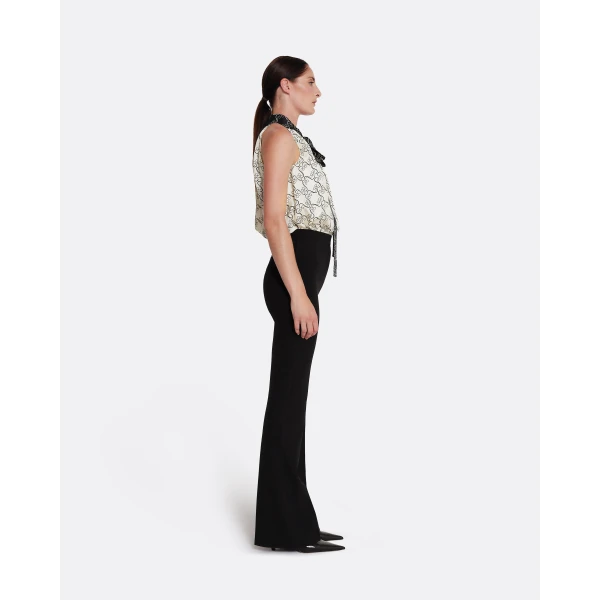 Safiyaa Letizia Top in Black on Ecru, view 6