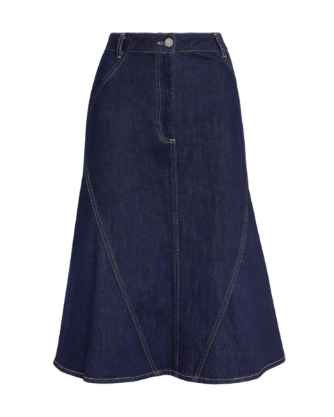 Safiyaa Luisella Denim Skirt in Dark Wash - Skirts - Demi-Couture Evening Wear at Luxury Shoes 