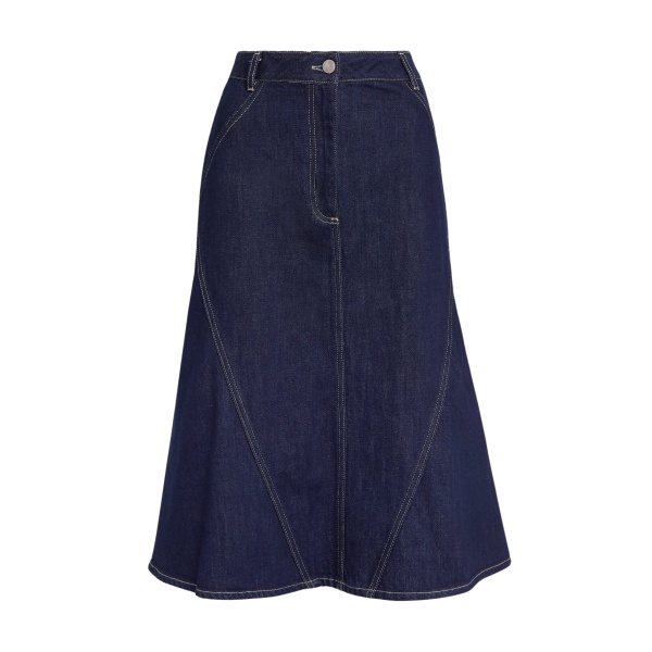 Safiyaa Luisella Denim Skirt in Dark Wash - Skirts - Demi-Couture Evening Wear at Luxury Shoes 