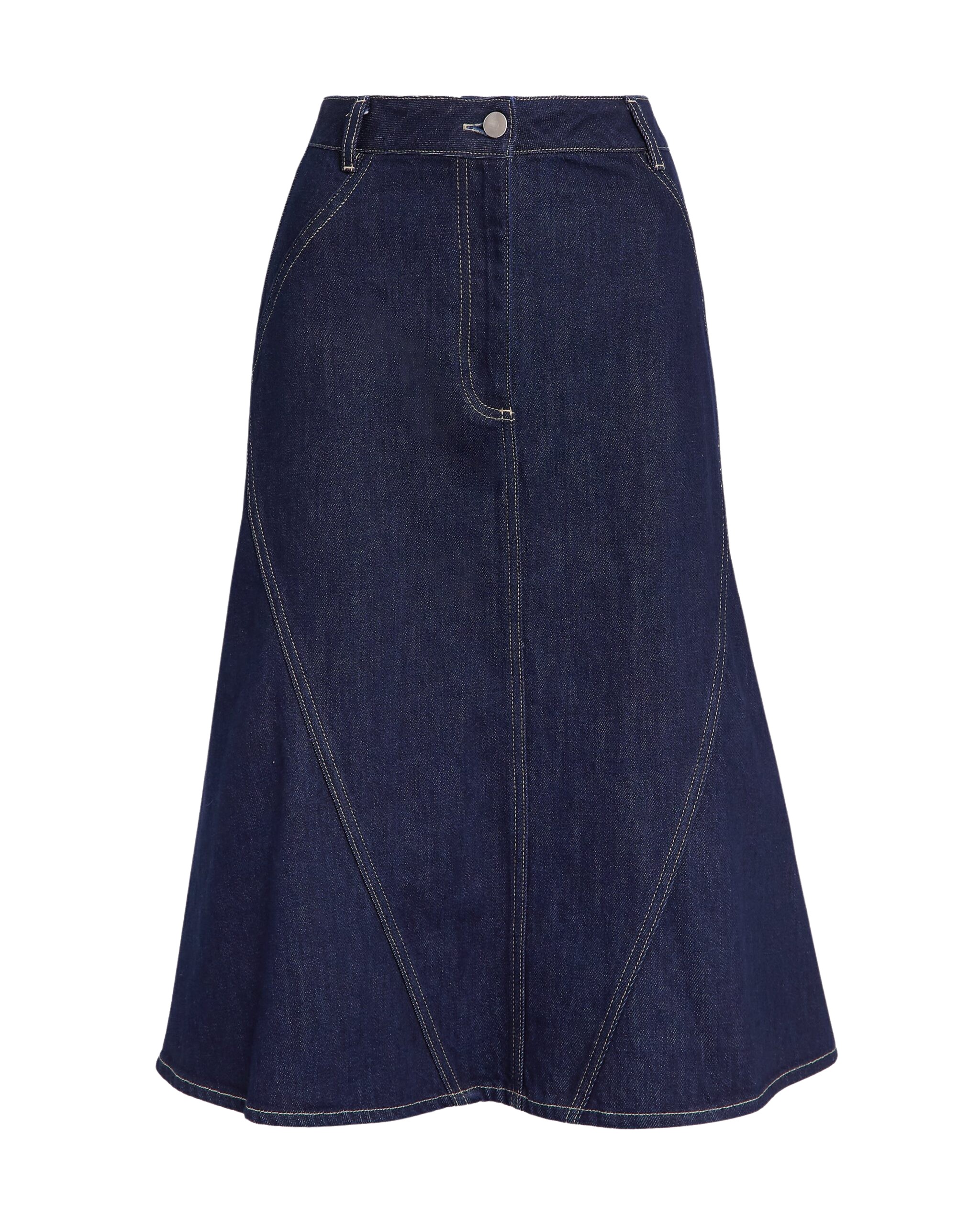 Safiyaa Luisella Denim Skirt in Dark Wash - Skirts - Demi-Couture Evening Wear at Luxury Shoes 