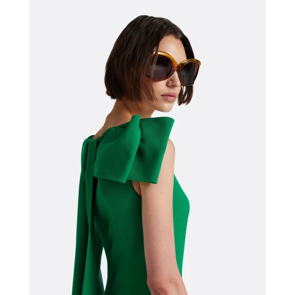 Safiyaa Mallory Long Dress in Jewel Green, view 4