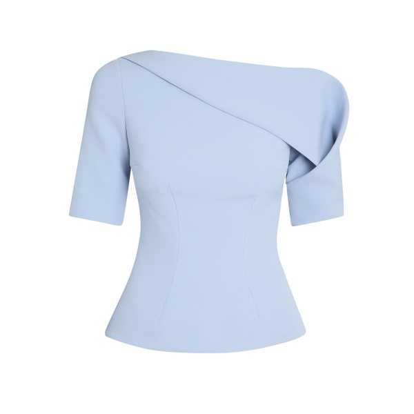 Safiyaa Marley Top in Soft Sky - Tops - Demi-Couture Evening Wear at Luxury Shoes 