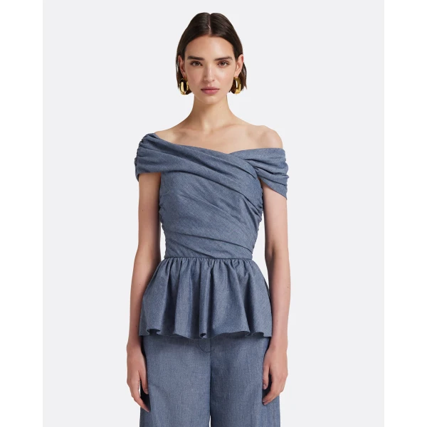 Safiyaa Melanie Top in Blue Blend, view 2