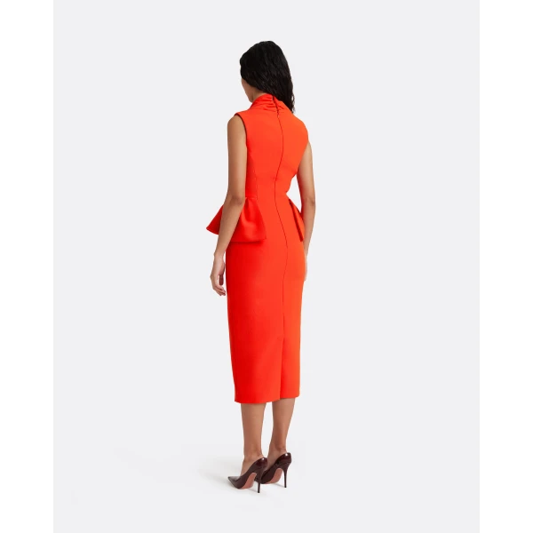 Safiyaa Milou Midi Dress in Apple Red, view 3