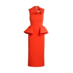 Safiyaa Milou Midi Dress in Apple Red