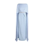 Safiyaa Mirabella Long Dress in Soft Sky with Embellished Belt
