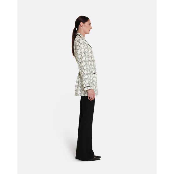 Safiyaa Mirella Top in Black on Ecru, view 6