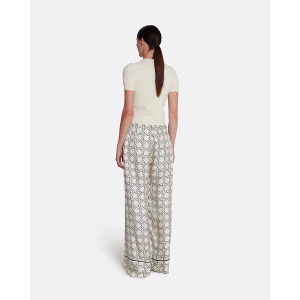 Safiyaa Rossana Trousers in Black on Ecru, view 3