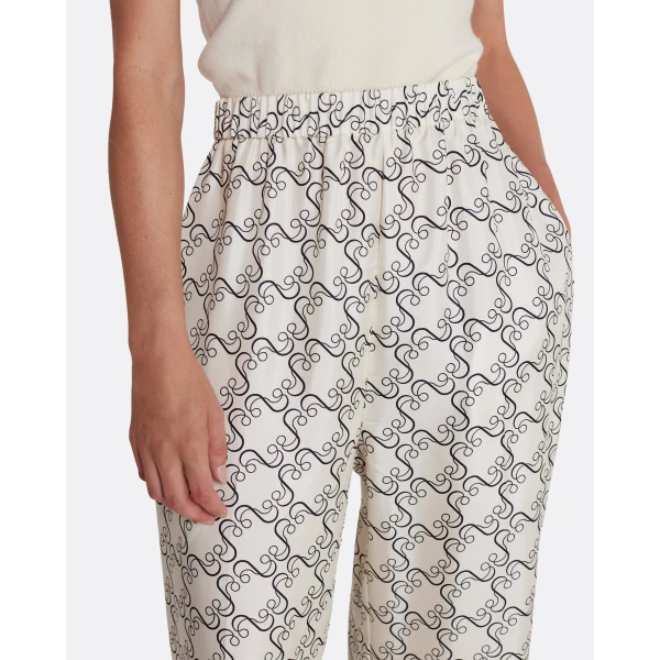 Safiyaa Rossana Trousers in Black on Ecru, view 4