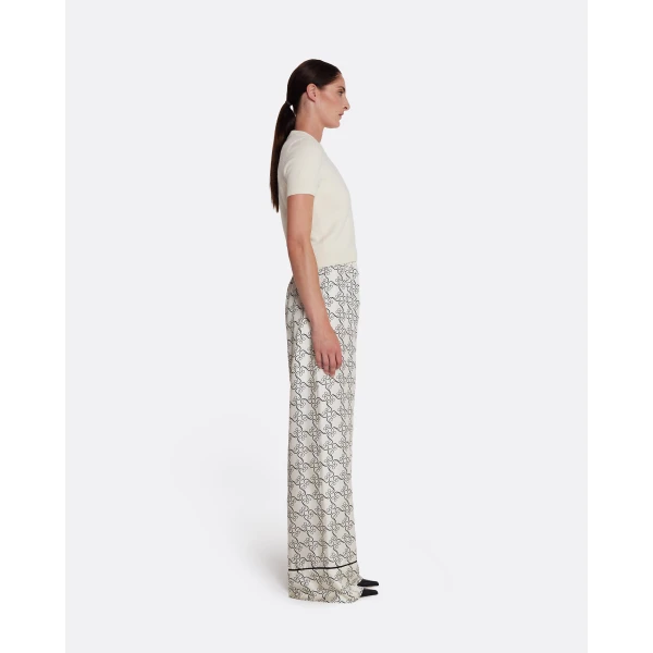 Safiyaa Rossana Trousers in Black on Ecru, view 5