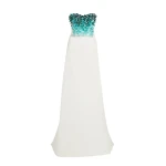 Safiyaa Siena Long Dress in Ivory with Blue Embroidery