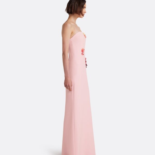 Safiyaa Soshin Long Dress in Lychee with Embroidery, view 5