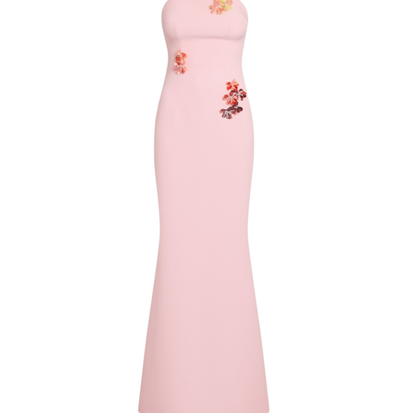 Safiyaa Soshin Long Dress in Lychee with Embroidery