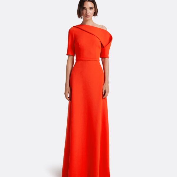 Safiyaa Stephanie Long Dress in Apple Red, view 2