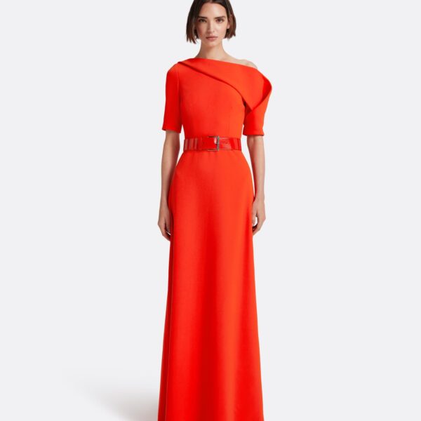 Safiyaa Stephanie Long Dress in Apple Red, view 6