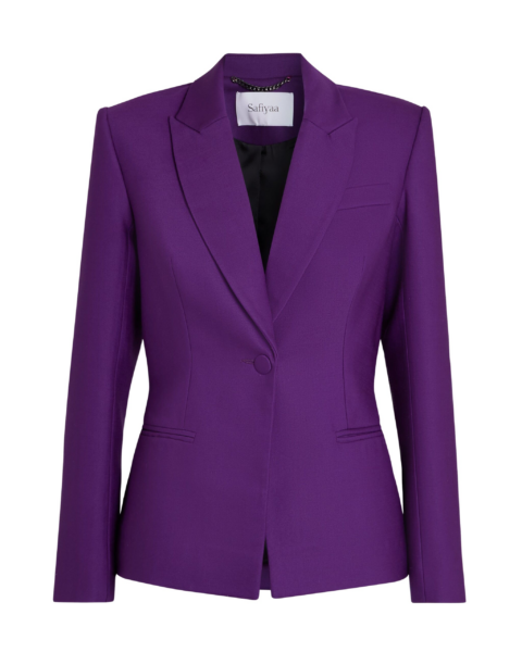 Safiyaa Yvette Jacket in Currant - Jackets - Demi-Couture Evening Wear at Luxury Shoes 