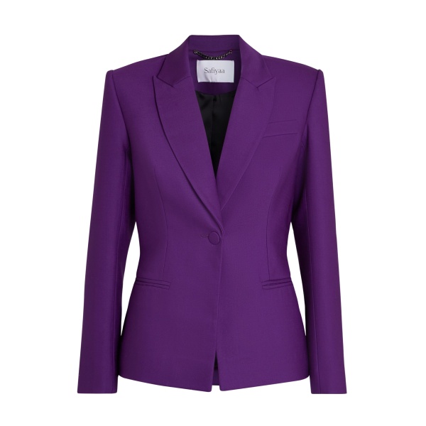 Safiyaa Yvette Jacket in Currant - Jackets - Demi-Couture Evening Wear at Luxury Shoes 