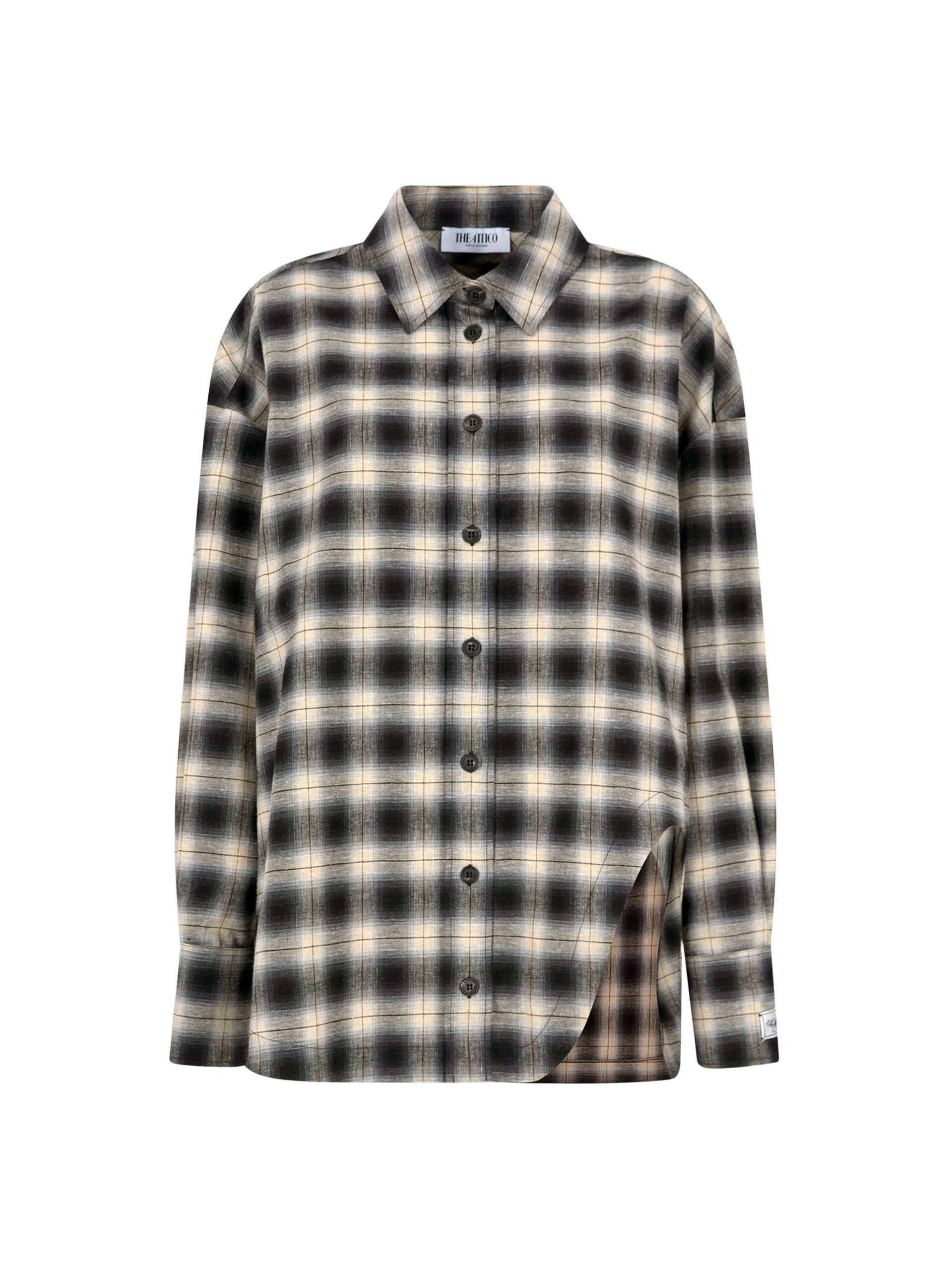 The Attico Sand and black shirt