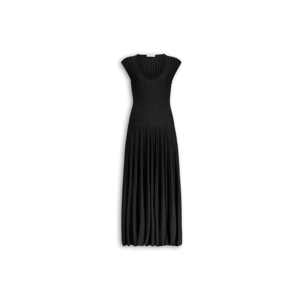Alaïa Sculptural Flare Dress - ALAÏA Dresses - Laser Cut Luxury - Shop at Luxury Shoes 