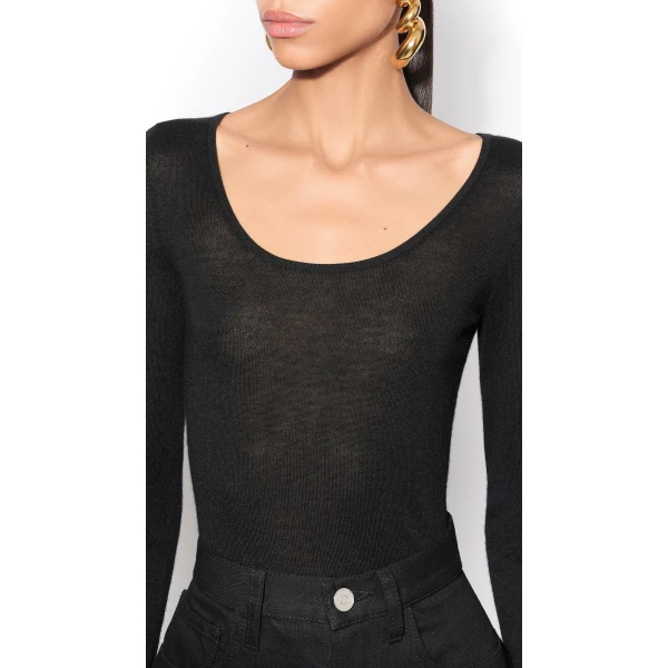 Alaia Second Skin Cashmere Bodysuit, view 4
