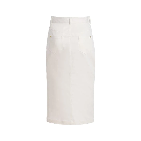 Sergio Hudson White Denim Pencil Skirt (White), view 3