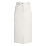 Sergio Hudson White Denim Pencil Skirt (White)