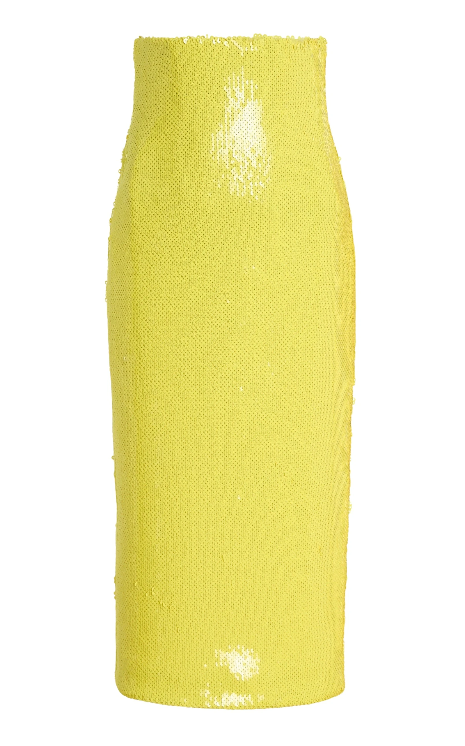 Sergio-Hudson-High-Rise-Sequin-Pencil-Skirt-Yellow63632_nobg Sergio Hudson Yellow High-Rise Sequin Pencil Skirt (Yellow)
