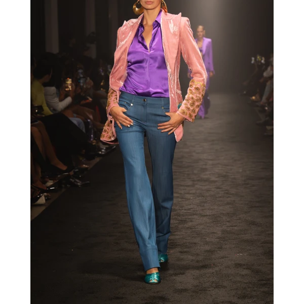 Sergio Hudson Blue Straight Leg Denim (Blue), view 2