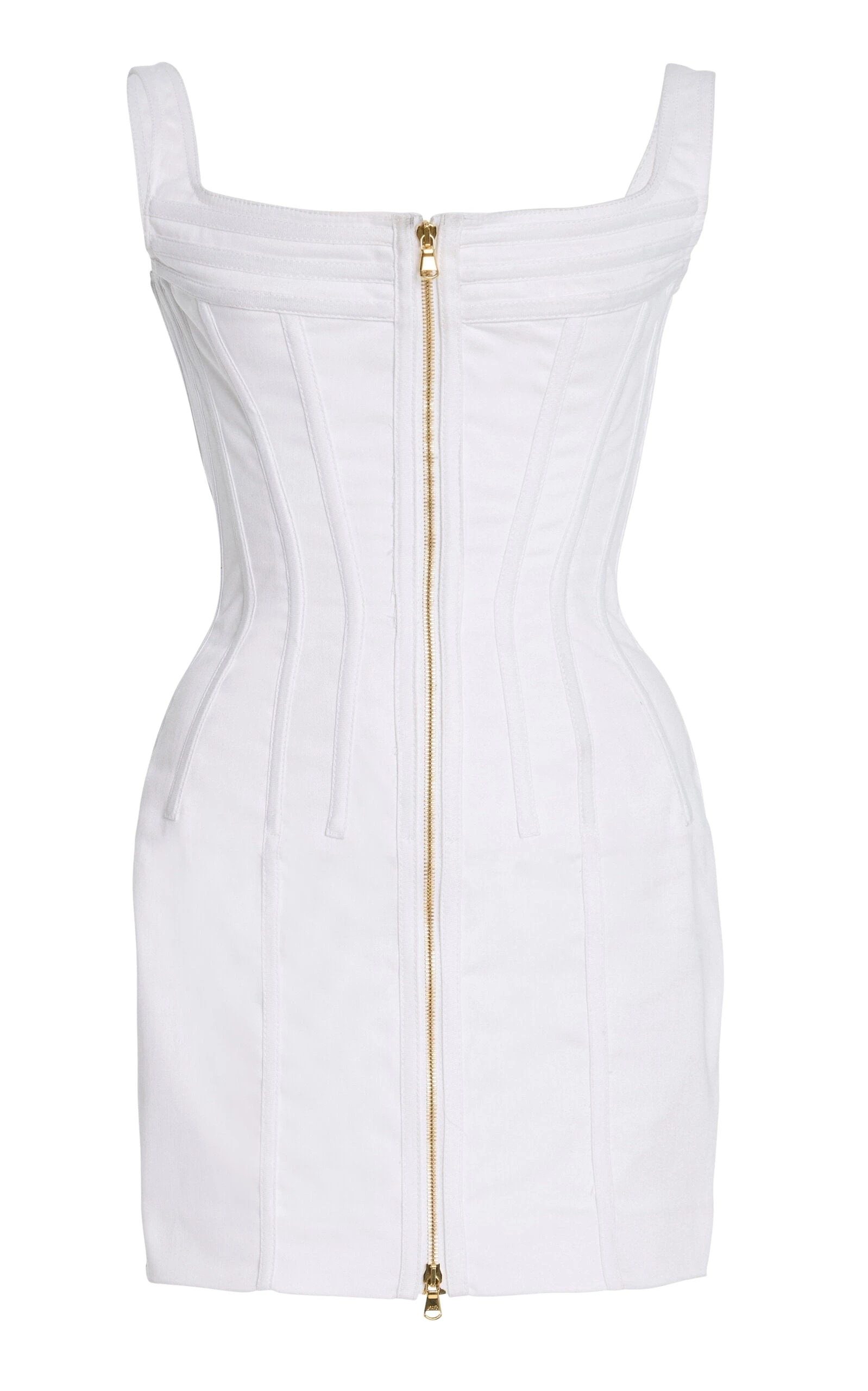Sergio-Hudson-Topstich-Corset-Denim-Mini-Dress45580_nobg Sergio Hudson White Topstich Corset Denim Mini Dress