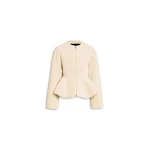 Alaïa Shearling Peplum Jacket - ALAÏA Jackets - Laser Cut Luxury - Shop at Luxury Shoes 