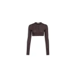 Alaïa Shiny Crinoline Cropped Cardigan - ALAÏA Knitwear - Laser Cut Luxury - Shop at Luxury Shoes 
