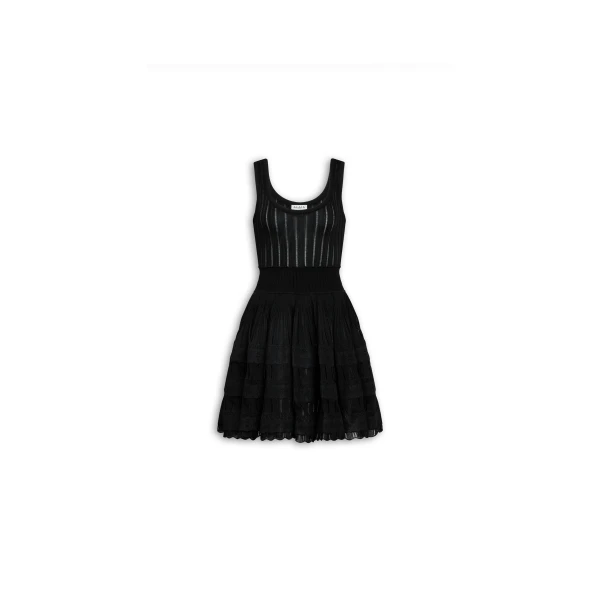 Alaïa Shiny Crinoline Dress - ALAÏA Dresses - Laser Cut Luxury - Shop at Luxury Shoes 