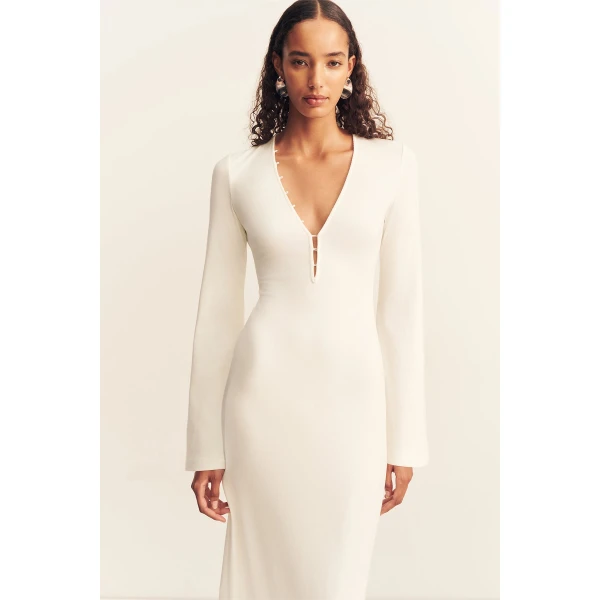 Shona Joy Aby Plunged Jersey Maxi Dress, view 3