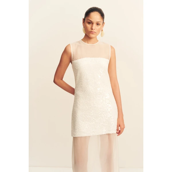 Shona Joy Amerie Silk Sequin Maxi Dress, view 3