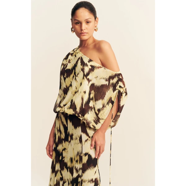 Shona Joy Benny Off Shoulder Blouson Maxi Dress, view 3