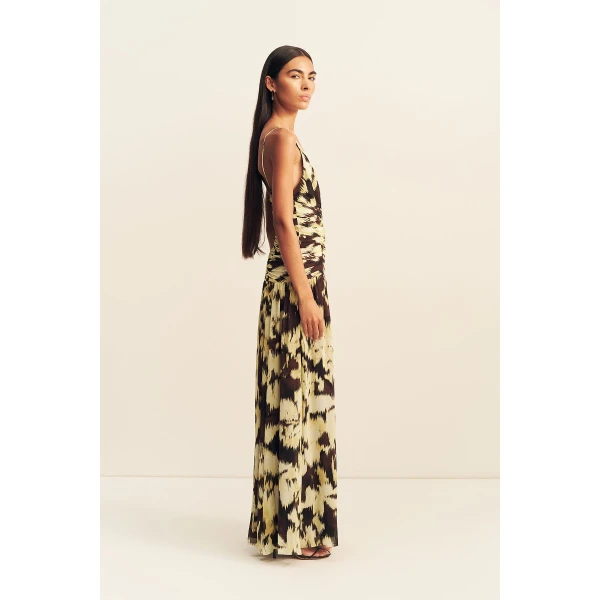 Shona Joy Benny Plunged Gathered Maxi Dress, view 5