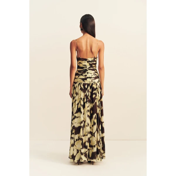 Shona Joy Benny Plunged Gathered Maxi Dress, view 6