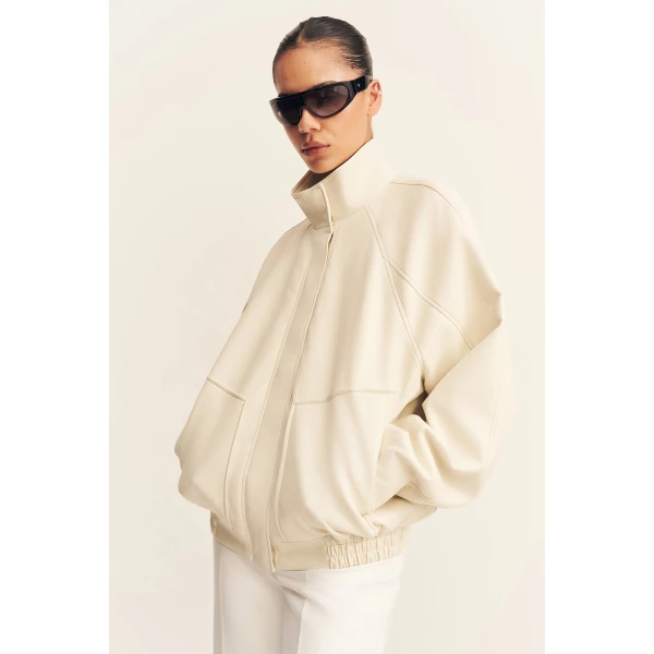Shona Joy Blake Funnel Neck Faux Leather Jacket, view 3